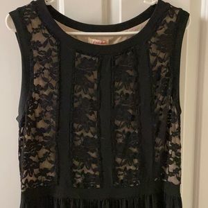 Large black long dress with lace